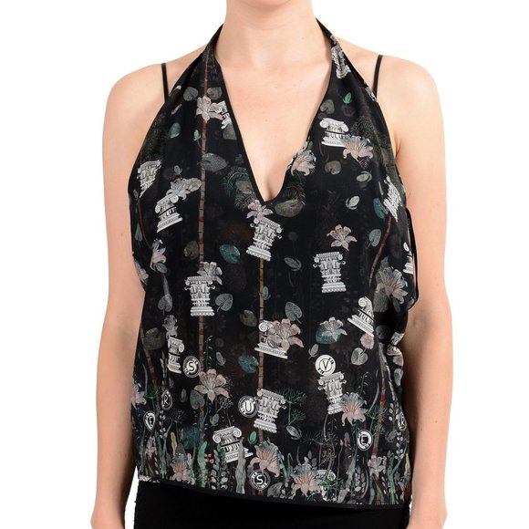 Versus By Versace 100% Silk Blouse Halter Top - Picture 1 of 5